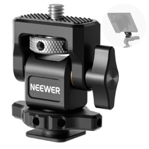 neewer camera monitor mount with cold shoe, 1/4" screw for 5" & 7" field monitor compatible with atomos ninja v, 360° swivel 180° tilt damping, ma002