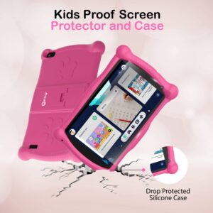 Contixo Kids Tablet, V10 7 Inch Tablet for Kids and Smart Watch Bundle, 2GB 32 GB Toddler Tablet with Bluetooth, with Smart Watch That Touch Screen, Camera, Video and Audio Recording (Pink)