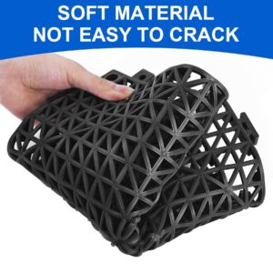 Modular Interlocking Cushion 12 Pack 11.8" x 11.8" Rubber Floor Tiles Non-Slip Splicing Drainage Mats for Deck, Pool, Outdoor Shower, Patio, Balcony, Indoor Bathroom, Kitchen, Yard (Black)