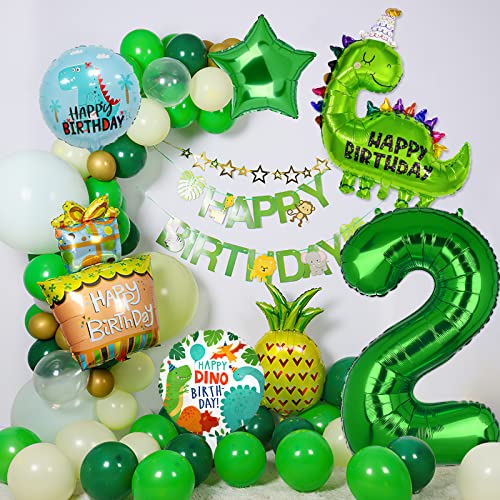 7pcs Dinosaur Balloons, Dinosaur Birthday Number Mylar Foil Balloon Dinosaur Party Party Supplies Dinosaur Birthday Decorations(2nd)