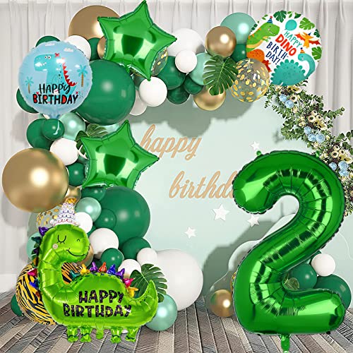 7pcs Dinosaur Balloons, Dinosaur Birthday Number Mylar Foil Balloon Dinosaur Party Party Supplies Dinosaur Birthday Decorations(2nd)