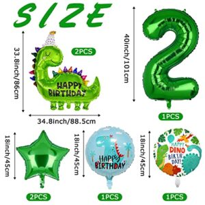 7pcs Dinosaur Balloons, Dinosaur Birthday Number Mylar Foil Balloon Dinosaur Party Party Supplies Dinosaur Birthday Decorations(2nd)