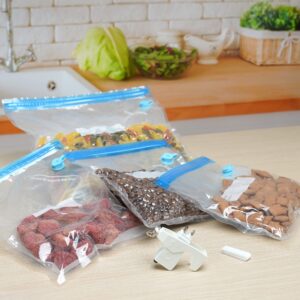 Sous-vide Bags, airtight and reusable freezer bags, BPA-free. Medium size (9" x 11") and include 20 generic vacuum sealer bags compatible with most sous vide pumps and machines.