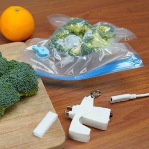 Sous-vide Bags, airtight and reusable freezer bags, BPA-free. Medium size (9" x 11") and include 20 generic vacuum sealer bags compatible with most sous vide pumps and machines.