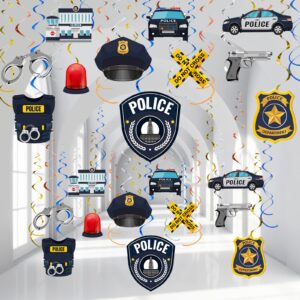 30 pcs police party hanging swirls police party decorations swirls police party favors police graduation party decorations police decor for police department theme birthday party baby shower supplies