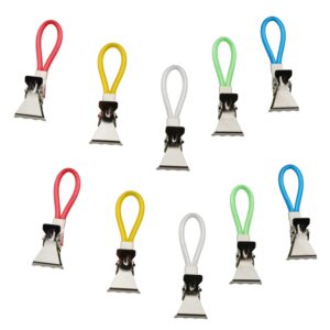 hscgin 10pcs hanging metal towel clips 2x4cm metal kitchen towels clips with hanging loop for home kitchen bathroom cupboards hanging towels
