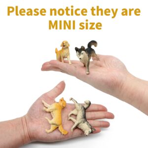 iftnotea 8PCS Small Dog Figurines for Kids Puppy Toy Figures with Shiba Inu Golden Retriever - Cake Toppers Christmas Birthday Gift for Toddlers