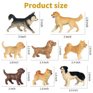 iftnotea 8PCS Small Dog Figurines for Kids Puppy Toy Figures with Shiba Inu Golden Retriever - Cake Toppers Christmas Birthday Gift for Toddlers