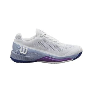 WILSON Women's Rush Pro 4.0 Sneaker, White/Eventide/Royal Lilac, 8.5