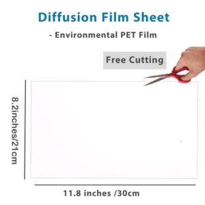 Lighting Diffusion Sticker 3 PCS Sheet 7.8x11.8inches Soften Light Dimming Film Adhesive Diffuser, Thick