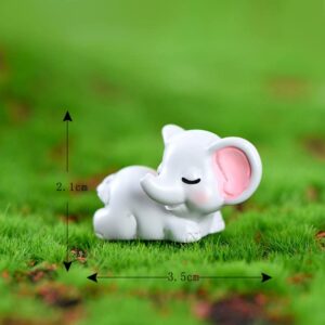 MAOMIA 12 Pcs Lovely Elephant Figure Animal Toys Set Cake Topper, Micro Landscape Decor Fairy Garden Miniature Elephant Figurines Collection Playset for Christmas Birthday Gift Desk Decorations