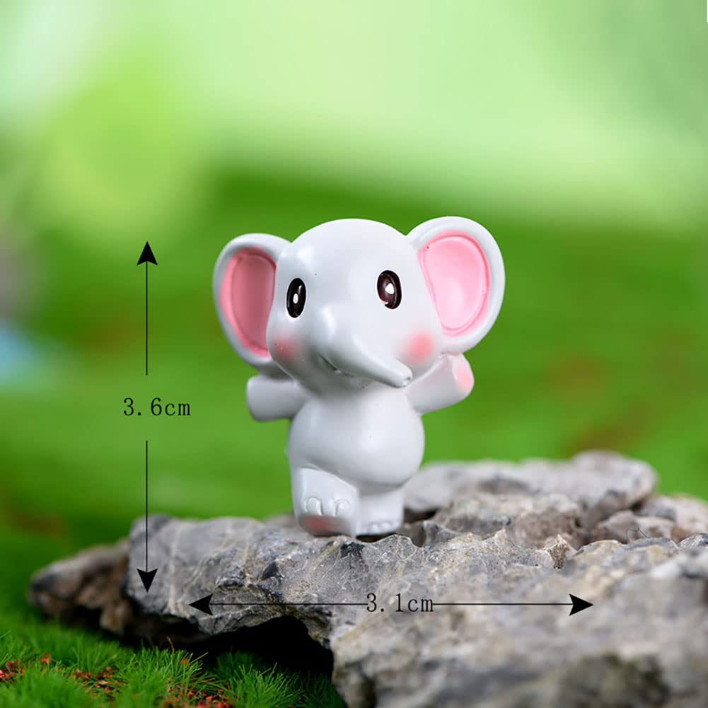 MAOMIA 12 Pcs Lovely Elephant Figure Animal Toys Set Cake Topper, Micro Landscape Decor Fairy Garden Miniature Elephant Figurines Collection Playset for Christmas Birthday Gift Desk Decorations