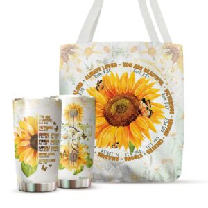 gifts for women - inspiration religious gift - sunflower christian mug - you are beautiful bible verse tumbler for friend gifts - women gifts for christmas holiday - gifts for mom, aunt, sister