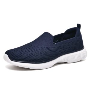 puxowe women's slip-on comfortable driving shoes lightweight tennis sneakers casual walking shoes navy size 8.5 us