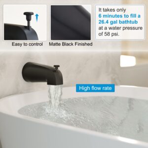 Holispa Shower Faucet Set, Black Tub Shower Faucet with 8-Inch Rainfall Shower Head and Tub Spout, Shower Tub Faucet Set Complete (Included Shower Valve), Tub Shower Trim Kit, Matte Black