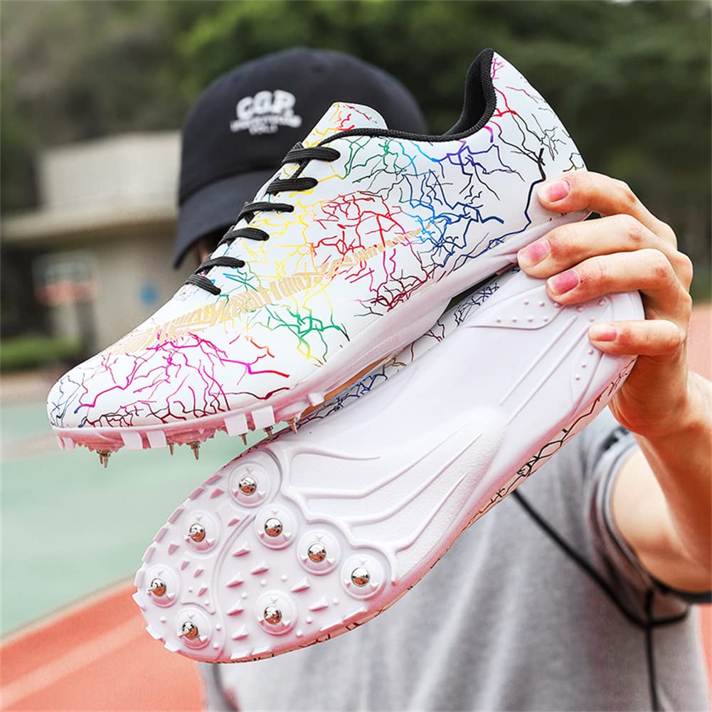 Angugu Track and Field Spikes Shoes for Women Racing Jumping Sprint Sneakers Men Youth Boys Girls Professional Running Training Athletic Shoes