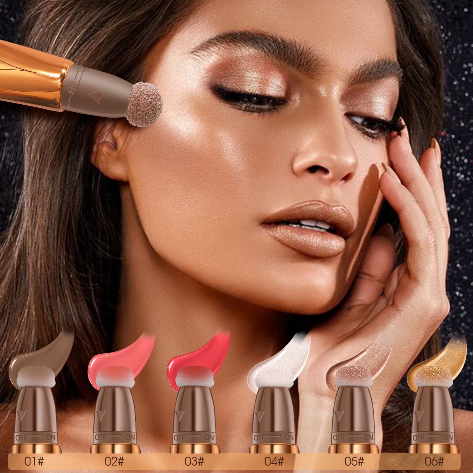 LSxia Liquid Contour Beauty Wand, Cream Liquid Contour Stick Matte Bronzer Stick with Cushion Applicator, Lightweight Blendable, Long Lasting Silky Liquid Face Shaping & Contouring Stick | 1# Contour Grey brown