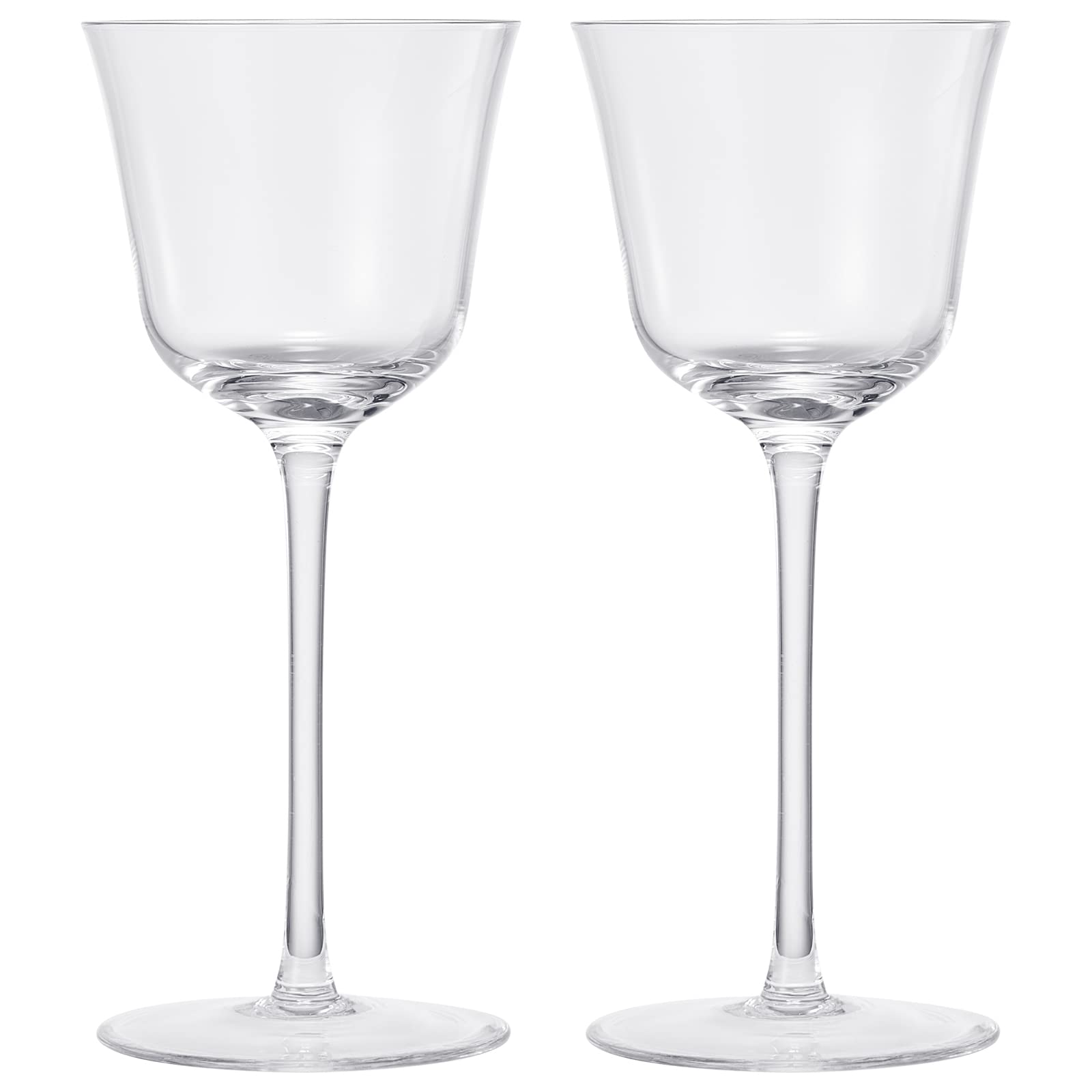 Vintage Crystal Nick & Nora/Wine Coupe Glasses - Set of 2 - Clear Radiance - Cocktails, Wine, Whiskey, Gin, Cocktail Glass - Hand Blown Classy Glass - Timeless Art Deco Design - Long Stemmed (5 OZ)