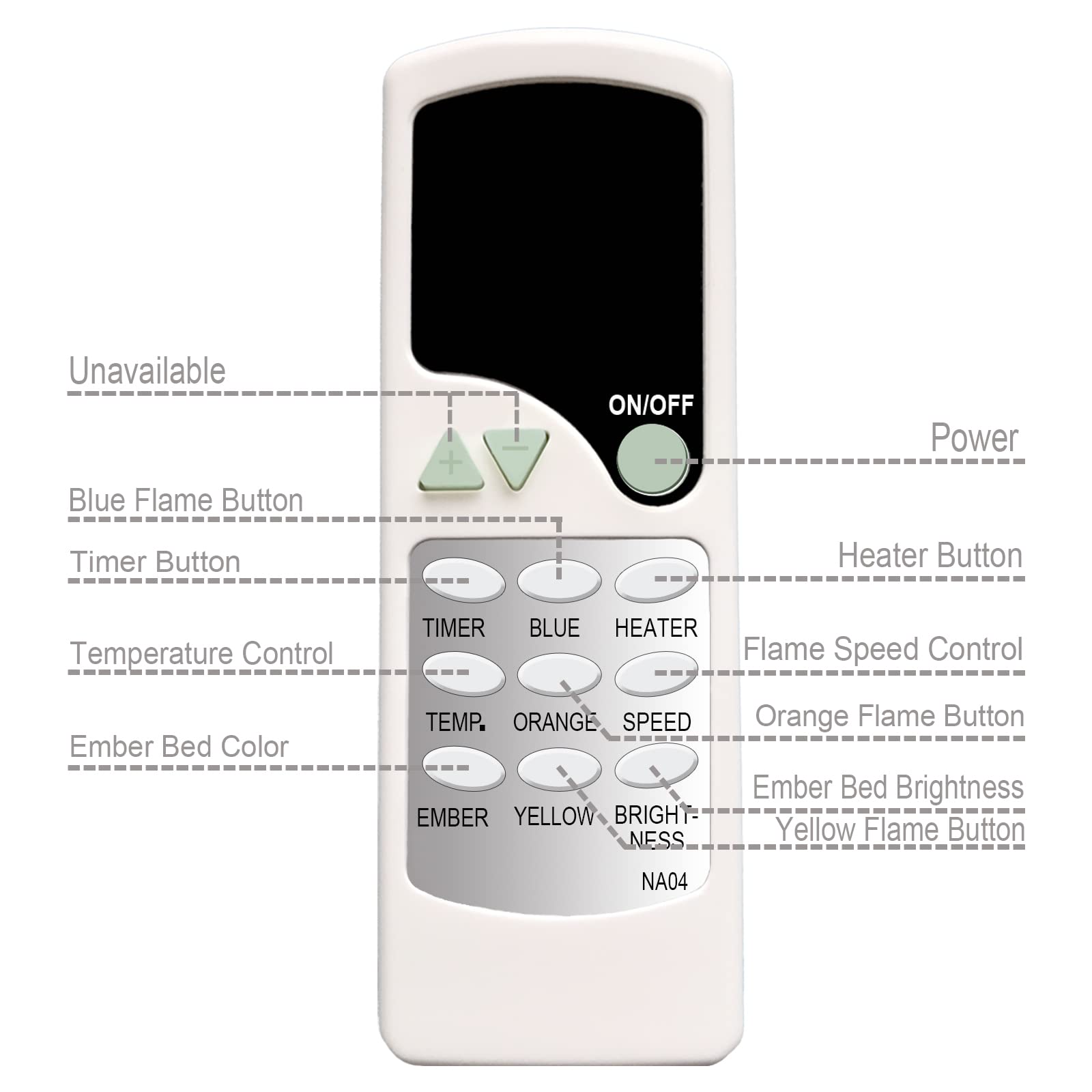 Replacement for Napoleon Fireplace Heater Remote Control W190-0136-SER NEFVC32H NEFVC38H NEFB50H-SV NEFB60H-SV NEFP32-5019W