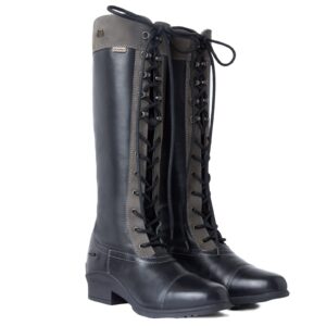 horze b vertigo cetus waterproof tall boots - black/grey - w 10 / m 9