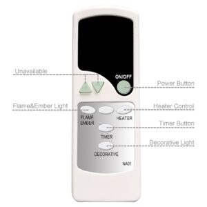 Replacement for Napoleon Azure Fireplace Heater Remote Control NEFV38H W190-0074