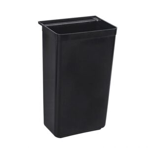 truecraftware refuse bin for utility/bussing cart 13" x 9-1/14" x 22" black color- wastebasket trash can plastic restaurant tub fits rolling utility cart attachable