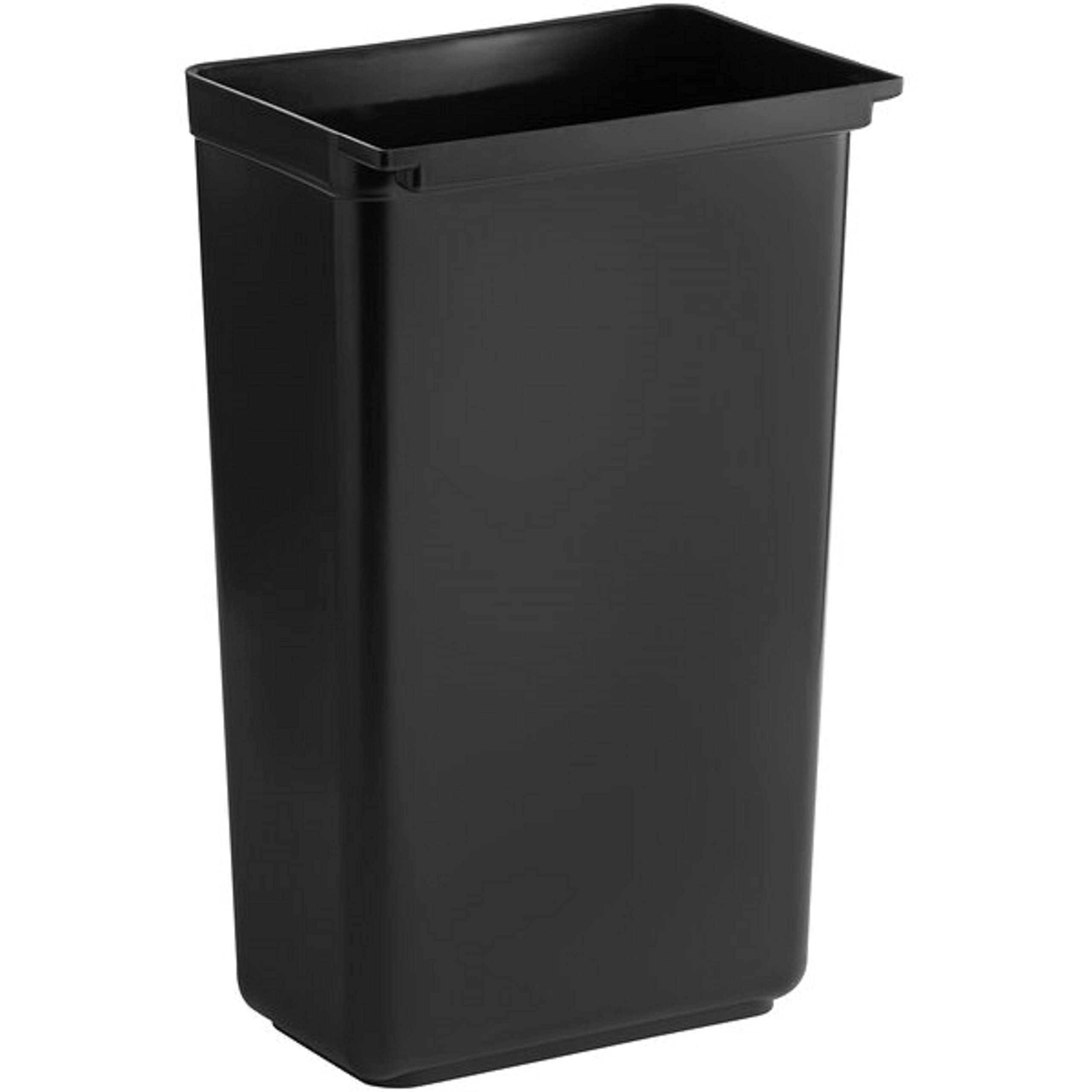 TrueCraftware Refuse Bin for Utility/Bussing Cart 13" x 9-1/14" x 22" Black Color- Wastebasket Trash Can Plastic Restaurant Tub Fits Rolling Utility Cart Attachable