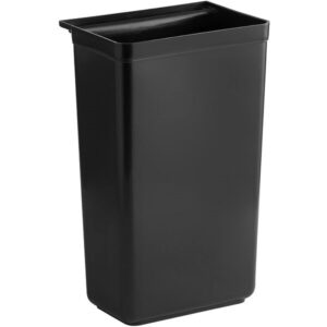 TrueCraftware Refuse Bin for Utility/Bussing Cart 13" x 9-1/14" x 22" Black Color- Wastebasket Trash Can Plastic Restaurant Tub Fits Rolling Utility Cart Attachable