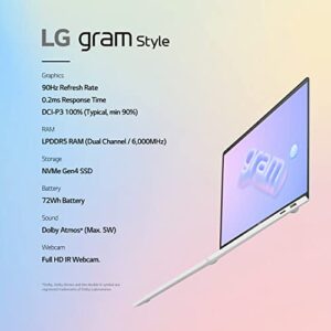 LG gram Style 14” OLED Laptop, Intel 13th Gen Core i7 Evo Platform, Windows 11 Home, 32GB RAM, 1TB SSD, Dynamic White