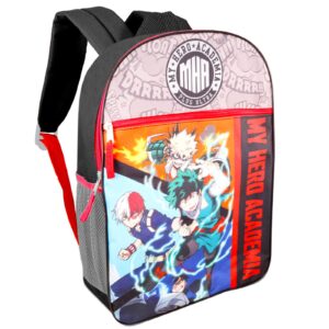 Action Comics My Hero Academia Backpack with Lunch Box Set - Bundle with My Hero Academia Backpack, Lunch Box, Stickers, Phone Wallet, More | My Hero Academia Backpack for School