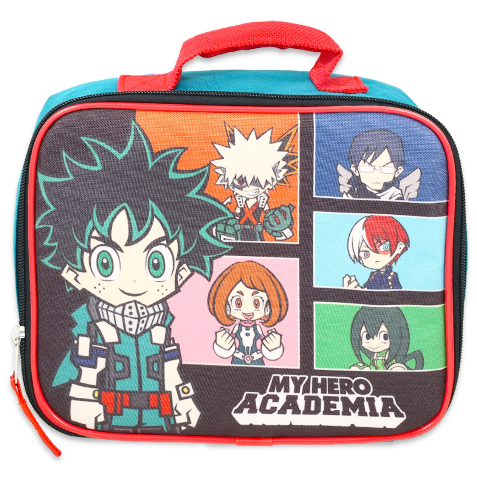 Action Comics My Hero Academia Backpack with Lunch Box Set - Bundle with My Hero Academia Backpack, Lunch Box, Stickers, Phone Wallet, More | My Hero Academia Backpack for School