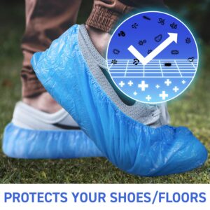 120 PCS Shoe Covers Disposable Non Slip, Waterproof, Recyclable Shoe Booties, Larger Fit - All Sizes Up To 13 US Men - shoe covers for indoors