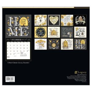 Legacy Bee-U-Tiful Life Cream 13 x 12 Paper 2024 Hanging Wall Calendar