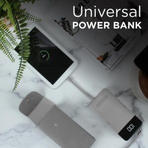 Limitless TotalCharge Portable Power Bank & Wall Charger with Built-in Charging Cables (Gray)