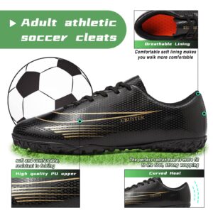 Indoor Soccer Shoes Mens Soccer Cleats Women Turf Soccer Shoes Men Zapatos de Futbol para Hombres Football Cleats Women Tacos de Futbol para Hombre Tacos de Futbol Youth Futsal Shoes TF Black