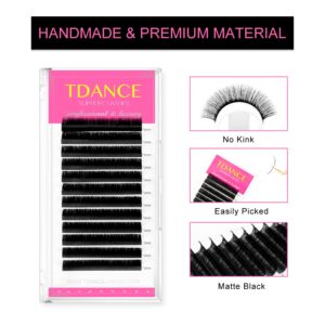 TDANCE Premium D Curl 0.03 Eyelash Extensions Mixed 8-15mm + Ellipse Flat Lashes 0.15 CC Curl 8-15mm