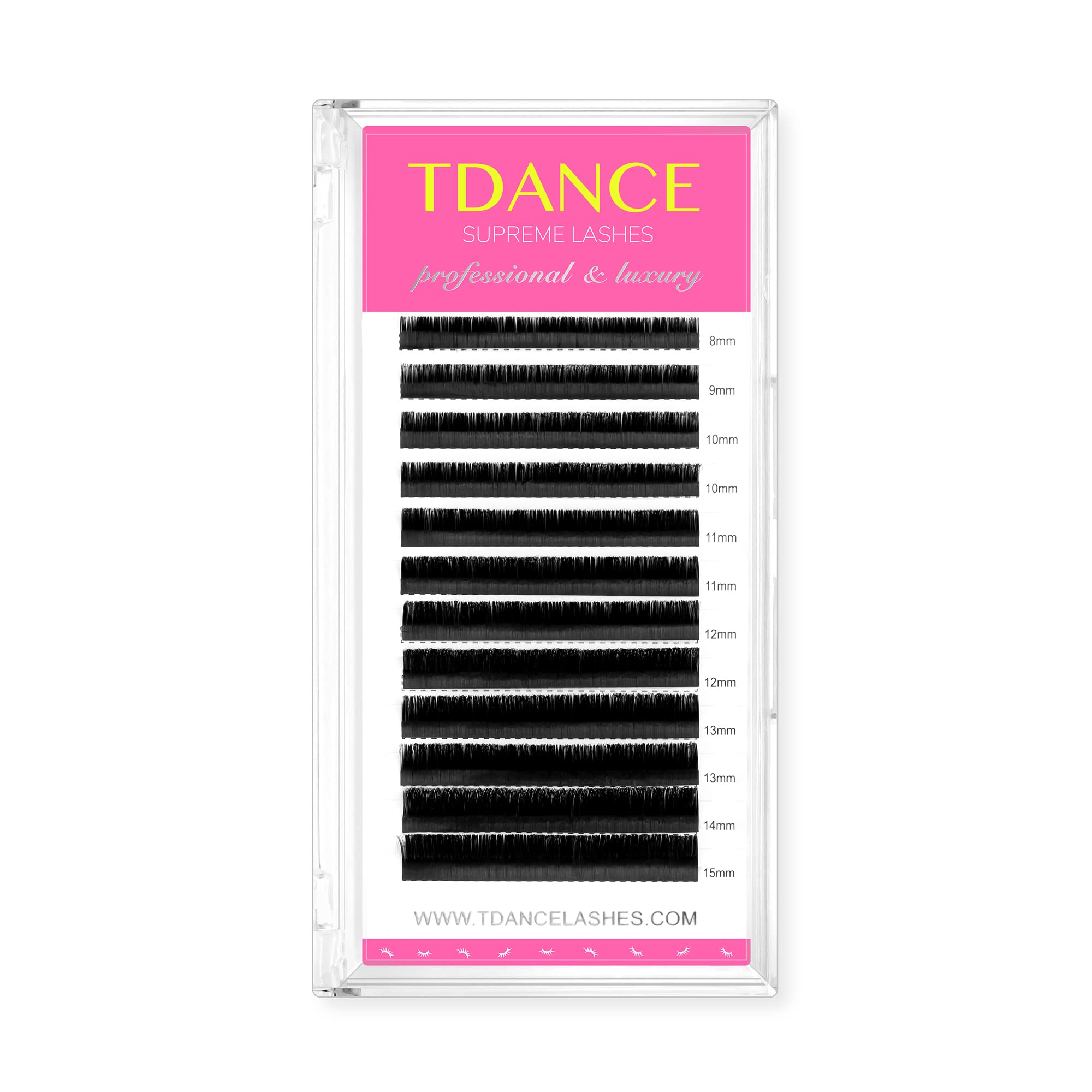 TDANCE Premium D Curl 0.03 Eyelash Extensions Mixed 8-15mm + Ellipse Flat Lashes 0.15 CC Curl 8-15mm