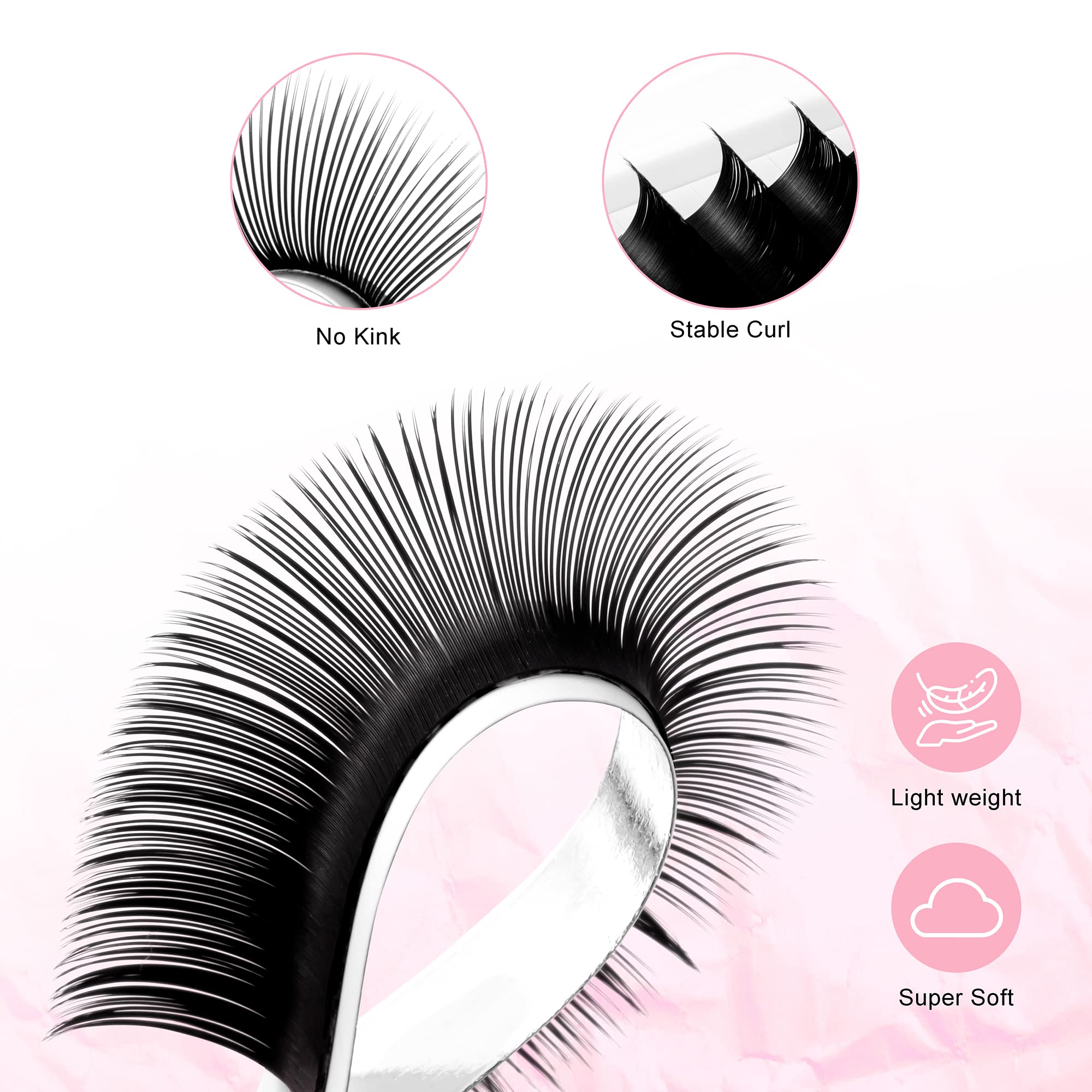 TDANCE Premium D Curl 0.03 Eyelash Extensions Mixed 8-15mm + Ellipse Flat Lashes 0.15 CC Curl 8-15mm