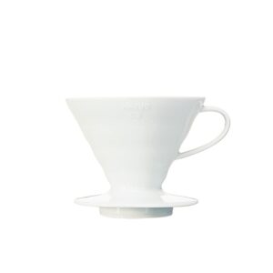 Hario V60 Ceramic Coffee Dripper Pour Over Cone Coffee Maker Size 02, White