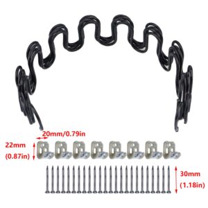 Antrader 16"(40cm) Couch Spring Repair Kit,4-Pack Upholstery Spring Clips for Furniture Couch Repair,Includes Screws and Clips,Black