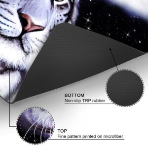 OHTMTHO 17"x24" Bathroom Rugs Non Slip Washable Bath Mat Small Door Floor Mat Printed with Bengal White Tiger