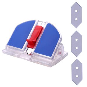mat cutter 45 & 90 degree bevel mat board cutter with 3 replacement blades professional beveled cut tool for art picture framing foam board card board (blue + 3 replacement blades)