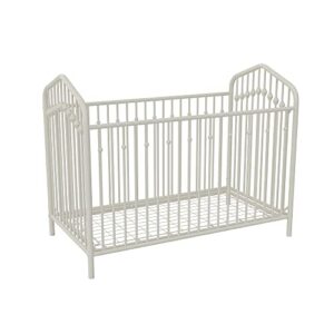 novogratz bushwick metal crib with adjustable mattress height, off white