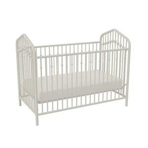 Novogratz Bushwick Metal Crib with Adjustable Mattress Height, Off White