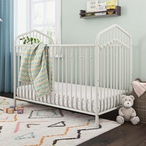 Novogratz Bushwick Metal Crib with Adjustable Mattress Height, Off White