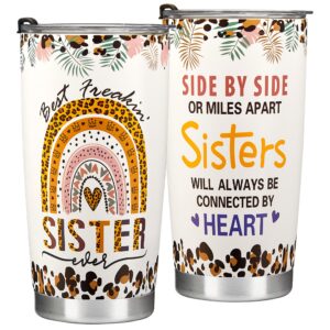 sisters gifts from sister - meaningful gift for sister from sister - sister gifts - gift for best friend women big sister little sister birthday gifts - stainless steel tumbler 20oz gifts for sisters