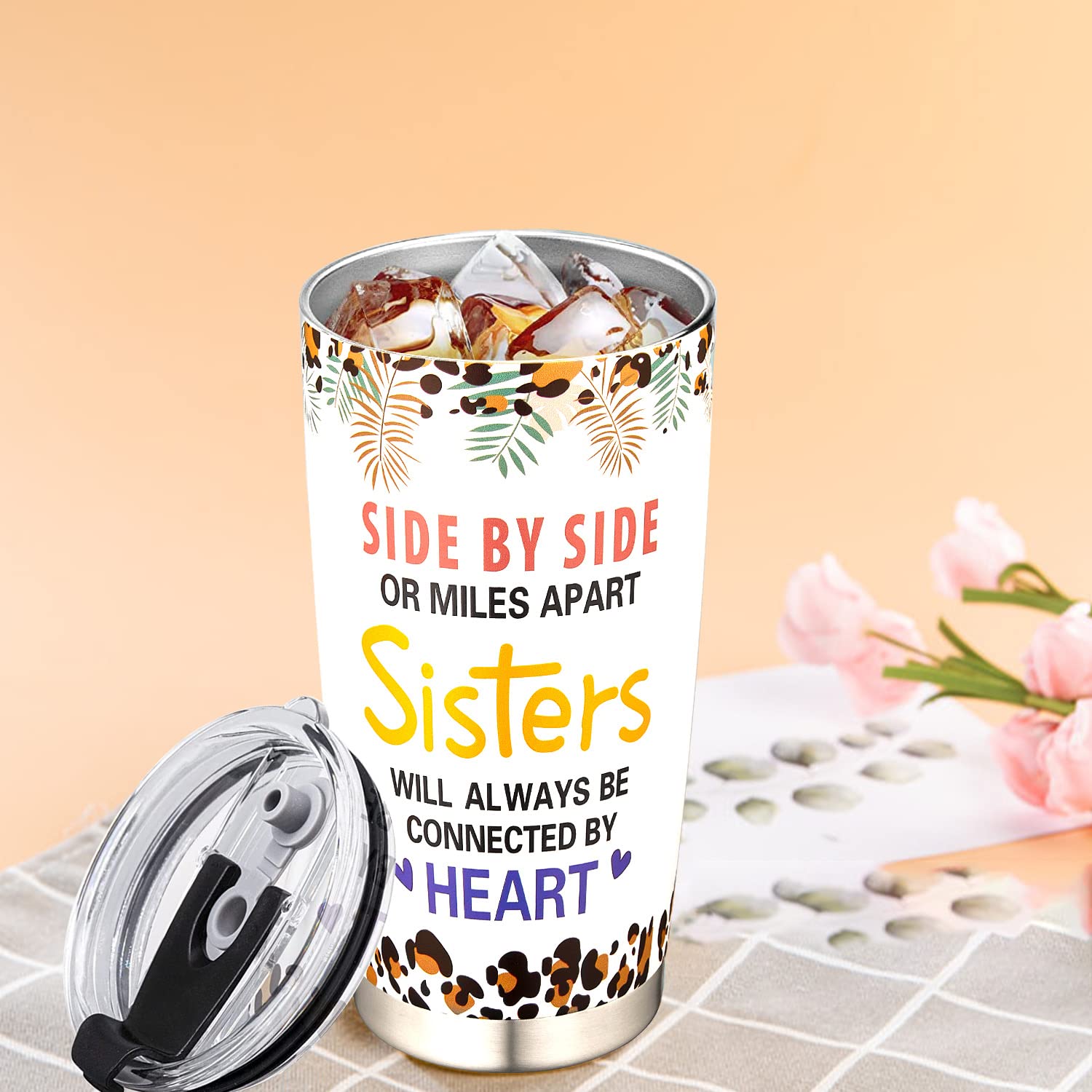 Sisters Gifts from Sister - Meaningful Gift for Sister from Sister - Sister gifts - Gift for Best Friend Women Big Sister Little Sister Birthday Gifts - Stainless Steel Tumbler 20oz Gifts for Sisters