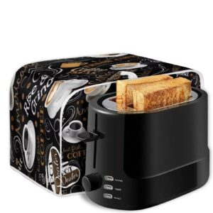 AFPANQZ Coffee Print Kitchen Toaster Covers Universal 4 Slice Bread Toaster Cover Protection Stain Resistant Dustproof Bread Maker Covers