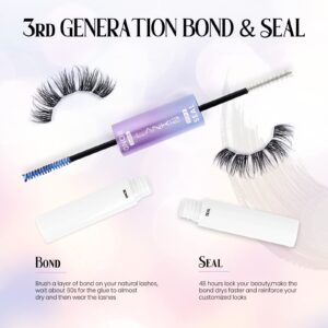 LANKIZ Lash Bond and Seal, Eye Lash Glue, Cluster Lash Glue, Individual Lash Glue for DIY Lash Extension, Individual Lash Clusters, False Strip Lashes, Super Hold 48 Hours Overnight Adhesive