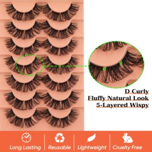 TOOCHUNAG D Curl Lash Clusters Fluffy False Eyelashes 18mm Wispy Volume Individual Lashes Extensions 56 Pcs Natural Fake Eyelashes Clusters